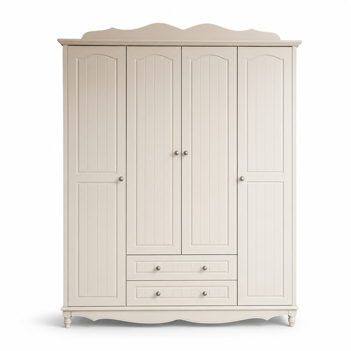 JX-801-4  4 DOORS WARDROBE, WHITE
